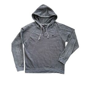 Airwalk Hoodie Mens M Gray Hooded 1/4 Button Drawstring Embroidered Skate Y2K
